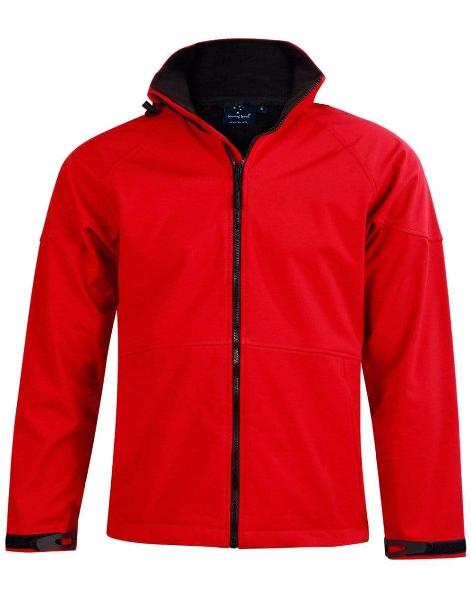 Winning Spirit Casual Wear Red/Black / S Winning Spirit Aspen Softshell Hood Jacket Men's Jk33